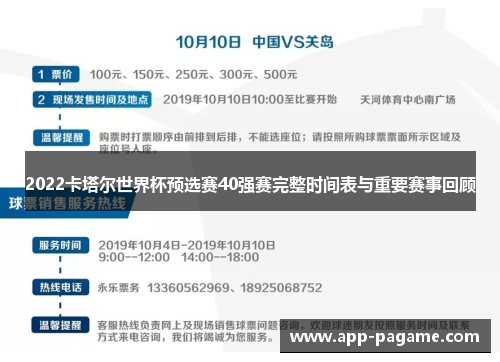 2022卡塔尔世界杯预选赛40强赛完整时间表与重要赛事回顾
