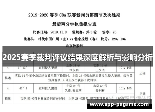 2025赛季裁判评议结果深度解析与影响分析